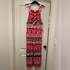 Holiday Velour Tacky Christmas jumpsuit NWT